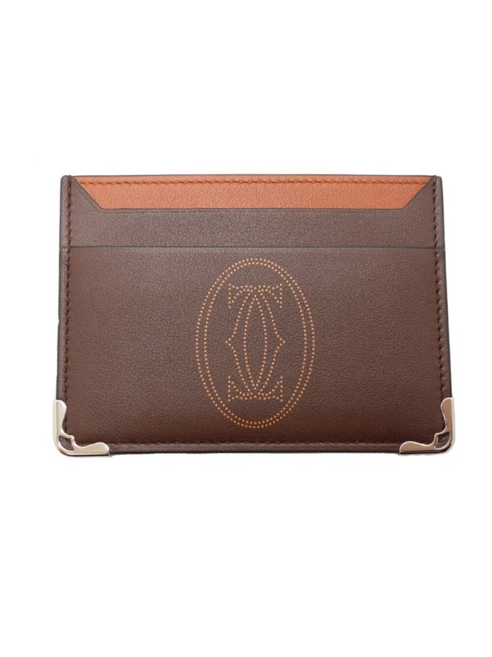 Cartier Must de Cartier Leather Card Case Brown